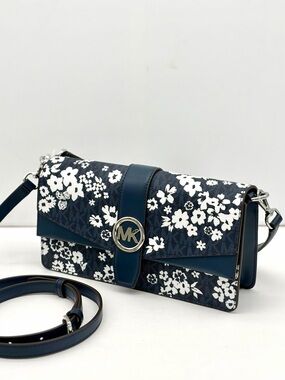 Michael Kors Greenwich Medium Flower Logo Convertible Shoulder Crossbody Bag